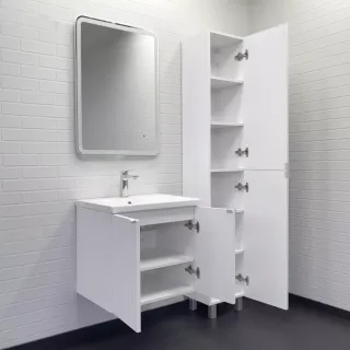 Тумба-умывальник Comforty Лима-60П белый матовый с раковиной Como 60